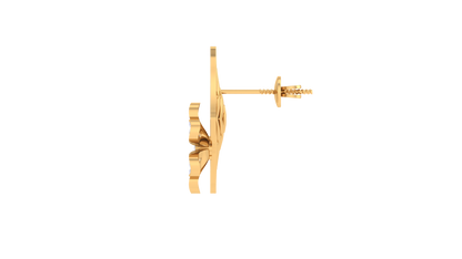 Floral Sparkle Diamond Stud Earrings In Gold - 0.26 Ct