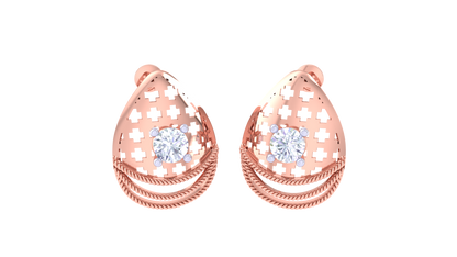 Blush Teardrop Stud Earrings In Gold - 0.48 Ct Brilliant Round Diamonds