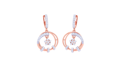 Radiant Bloom Hoop Earrings In Gold – 0.53  Ct Brilliant Cut Diamonds