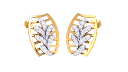 Layered Glow Golden Stud Earrings - 0.34 Ct Round Diamonds Sophisticated Styles and luxuri