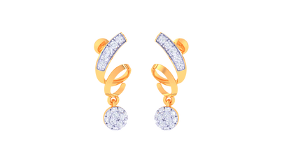 The Comet Swirl Drop Earrings In Gold - 0.37 Ct Shimmering Diamonds