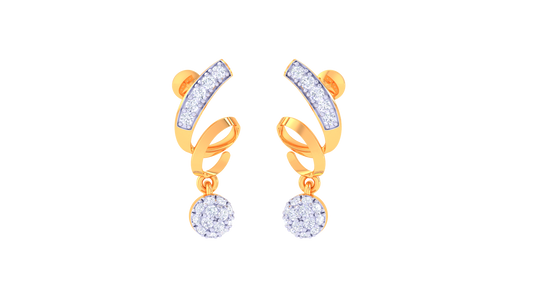 The Comet Swirl Drop Earrings In Gold - 0.37 Ct Shimmering Diamonds