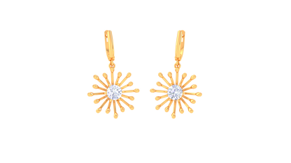 Firework Glow Rose Gold Hoop Earrings - 0.64 Ct Round Diamonds