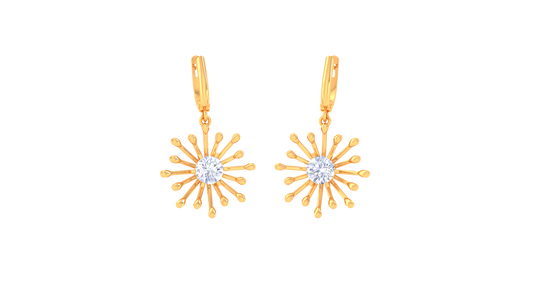 Firework Glow Rose Gold Hoop Earrings - 0.64 Ct Round Diamonds