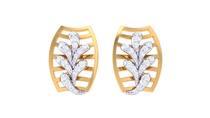 Layered Glow Golden Stud Earrings - 0.34 Ct Round Diamonds Sophisticated Styles and luxuri