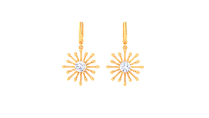 Firework Glow Rose Gold Hoop Earrings - 0.64 Ct Round Diamonds