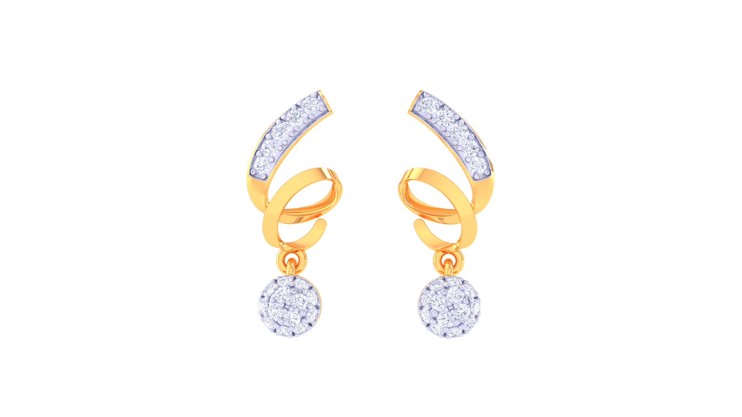The Comet Swirl Drop Earrings In Gold - 0.37 Ct Shimmering Diamonds