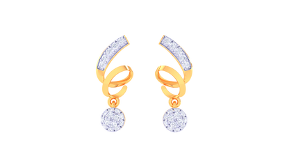 The Comet Swirl Drop Earrings In Gold - 0.37 Ct Shimmering Diamonds