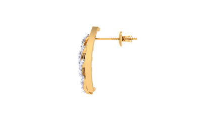 Layered Glow Golden Stud Earrings - 0.34 Ct Round Diamonds Sophisticated Styles and luxuri