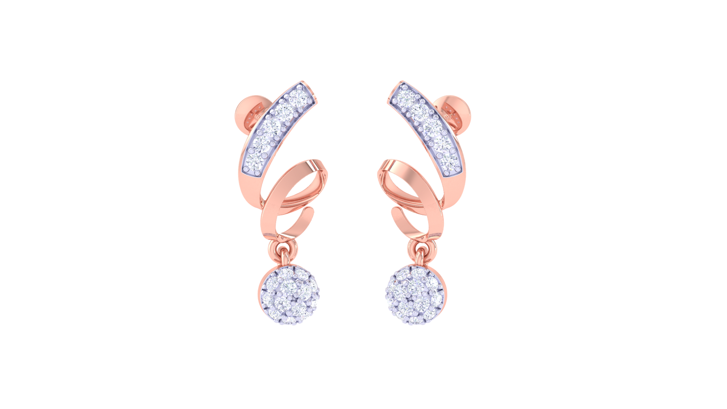 The Comet Swirl Drop Earrings In Gold - 0.37 Ct Shimmering Diamonds