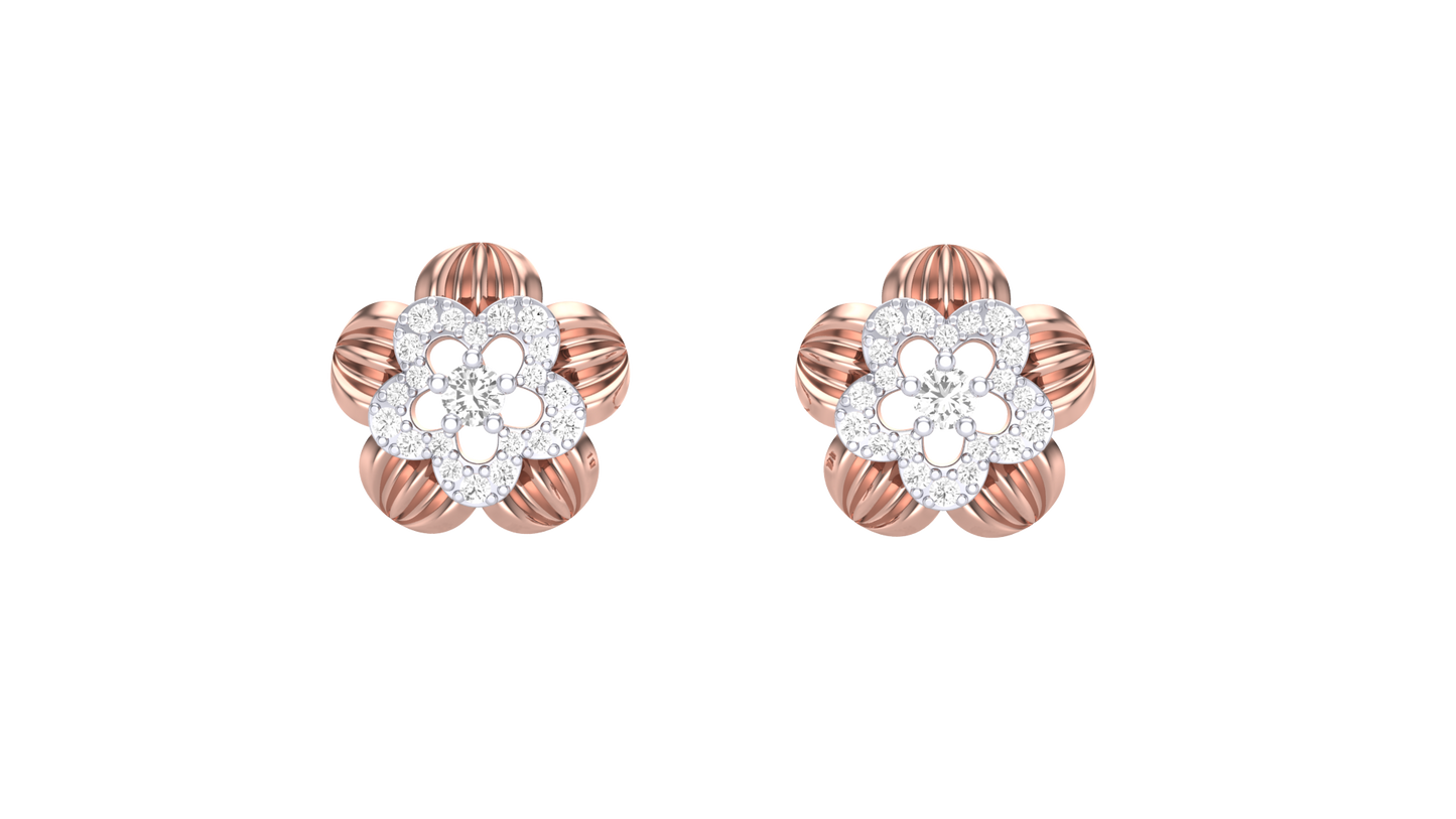 Floral Frost Diamond Stud Earrings - 0.51 Ct