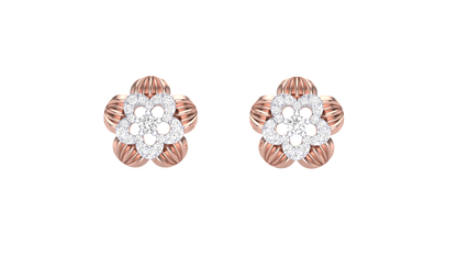 Floral Frost Diamond Stud Earrings - 0.51 Ct