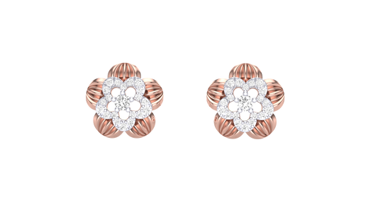 Floral Frost Diamond Stud Earrings - 0.51 Ct