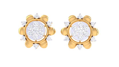 Twirling Blossom Diamond Stud Earrings - 0.81 Ct