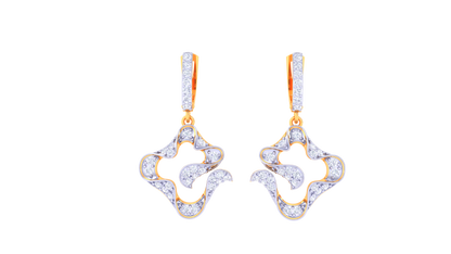The Quatrefoil Scroll Hoop Earrings - 0.64 Ct Diamonds