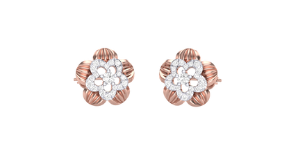 Floral Frost Diamond Stud Earrings - 0.51 Ct