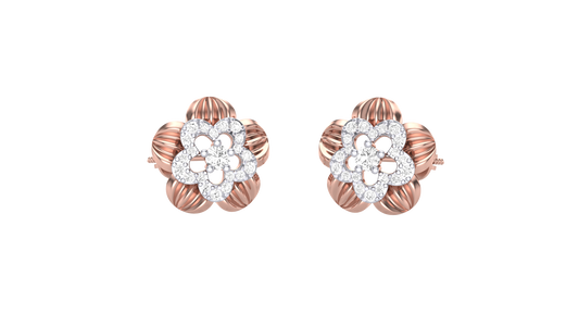 Floral Frost Diamond Stud Earrings - 0.51 Ct