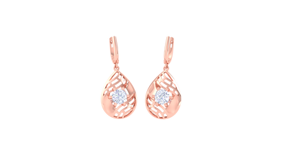 Shimmer Flow Golden Hoop Earrings - 0.64 Ct Round Diamond