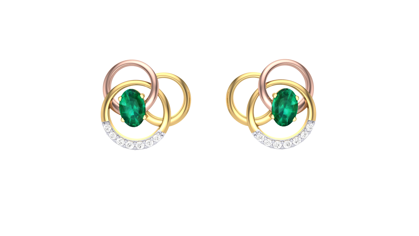 Contemporary Glamour Diamond Stud Earrings - 0.08 Ct