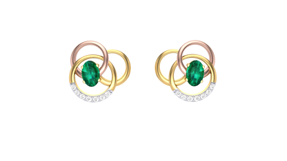 Contemporary Glamour Diamond Stud Earrings - 0.08 Ct