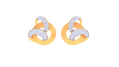 Infinity Loop Stud Earrings In Gold - 0.48 Ct Round Diamond