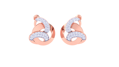 Infinity Loop Stud Earrings In Gold - 0.48 Ct Round Diamond