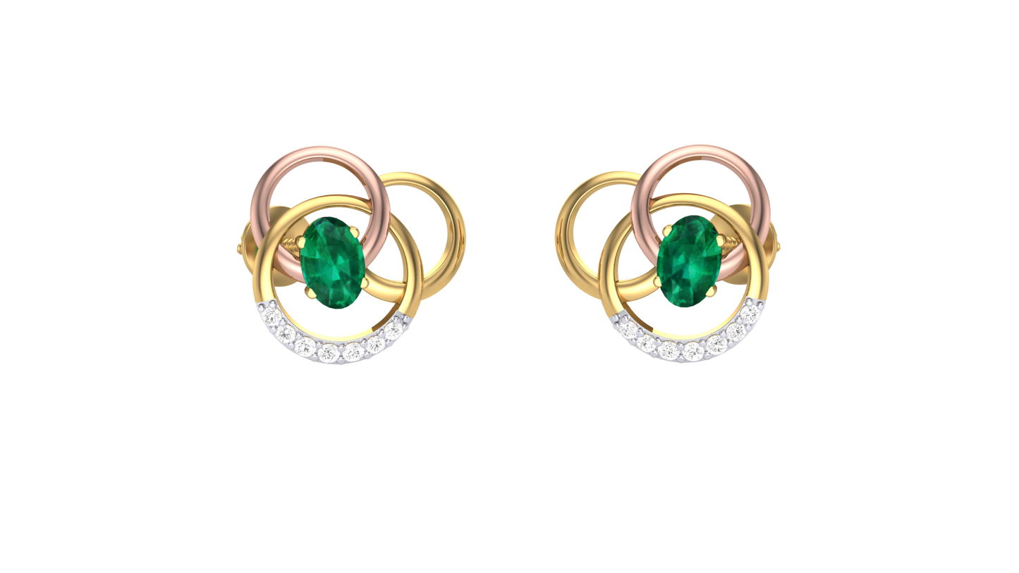 Contemporary Glamour Diamond Stud Earrings - 0.08 Ct