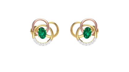 Contemporary Glamour Diamond Stud Earrings - 0.08 Ct