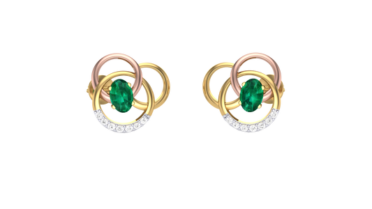 Contemporary Glamour Diamond Stud Earrings - 0.08 Ct