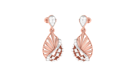 Floral Lace Diamond Drop Earrings - 0.21 Ct