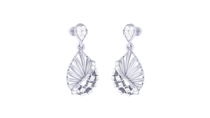 Floral Lace Diamond Drop Earrings - 0.21 Ct