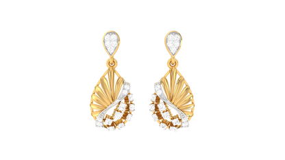 Floral Lace Diamond Drop Earrings - 0.21 Ct