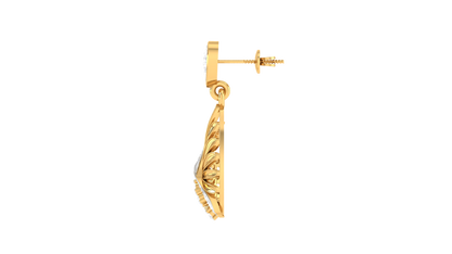 Floral Lace Diamond Drop Earrings - 0.21 Ct