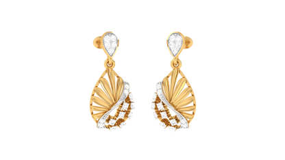 Floral Lace Diamond Drop Earrings - 0.21 Ct