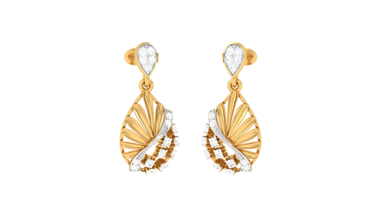 Floral Lace Diamond Drop Earrings - 0.21 Ct