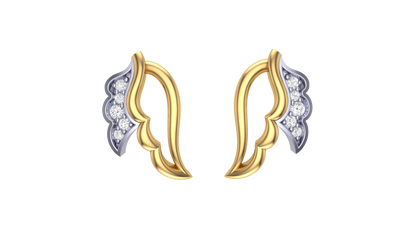 Celestial Pive Stud Earrings In Yellow Gold - 0.15 Ct Round Cut Diamonds