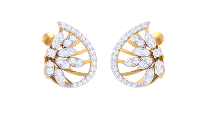 Bloom Arch Stud Earrings in Gold - 0.62 Ct Rund Diamonds