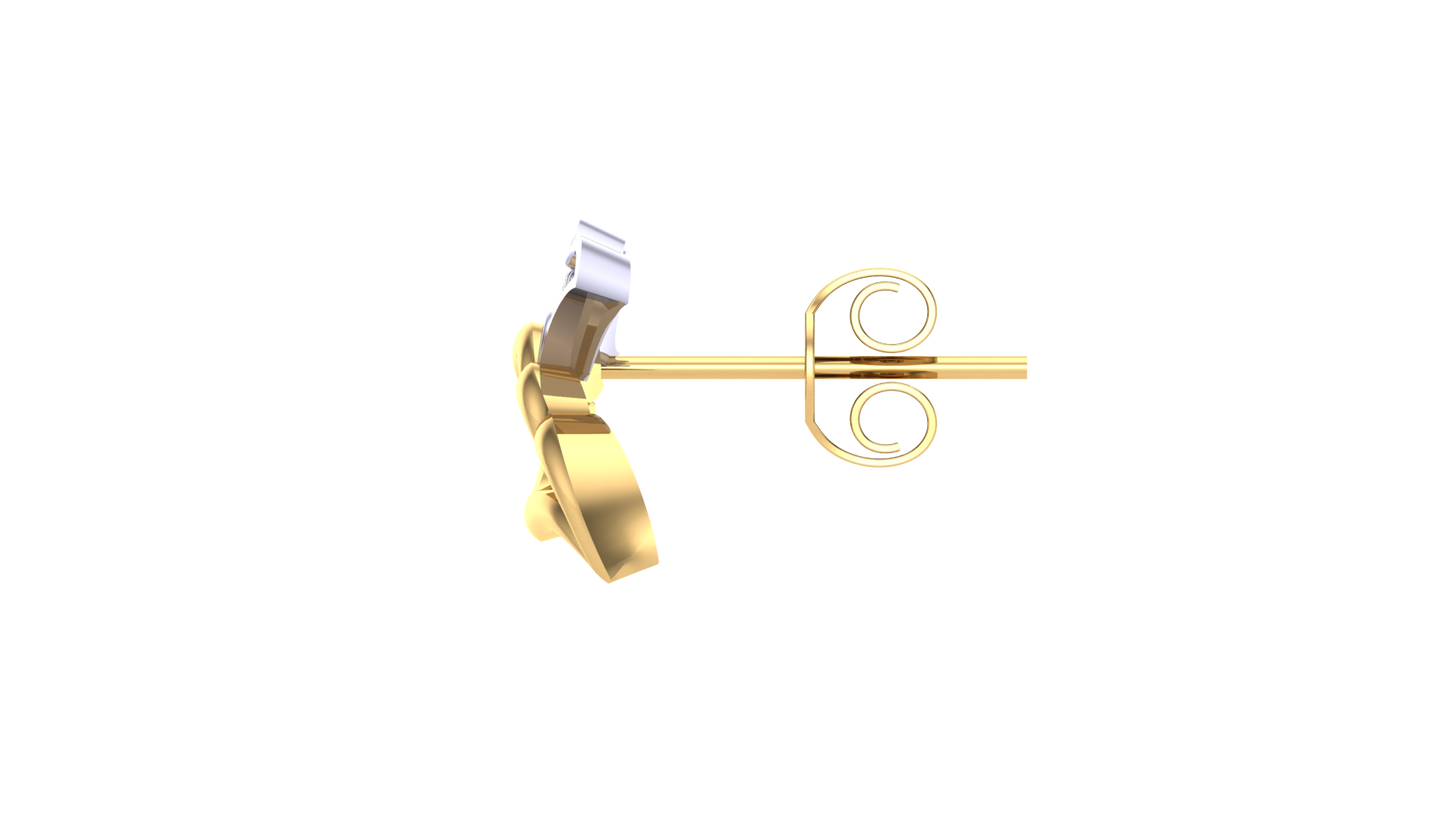 Celestial Pive Stud Earrings In Yellow Gold - 0.15 Ct Round Cut Diamonds