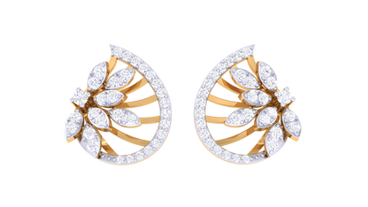 Bloom Arch Stud Earrings in Gold - 0.62 Ct Rund Diamonds