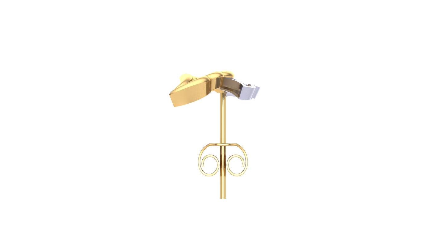 Celestial Pive Stud Earrings In Yellow Gold - 0.15 Ct Round Cut Diamonds