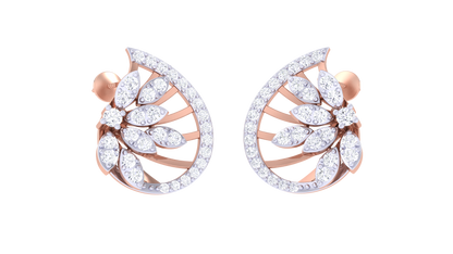Bloom Arch Stud Earrings in Gold - 0.62 Ct Rund Diamonds