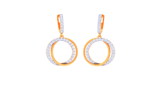 Halo Twist Hoop Earrings In Gold - 0.73 Ct Sparking Diamonds