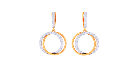 Halo Twist Hoop Earrings In Gold - 0.73 Ct Sparking Diamonds
