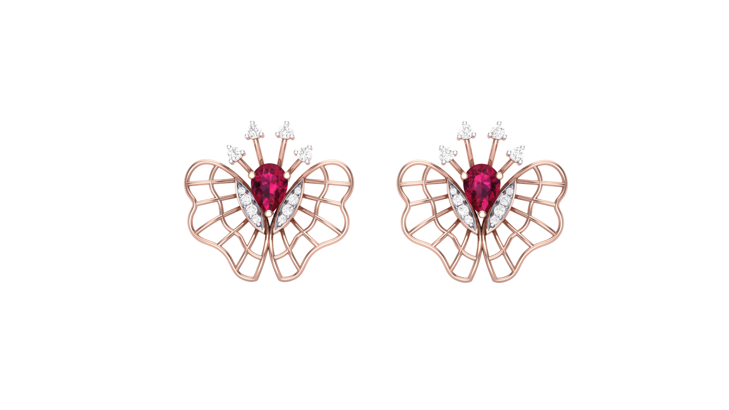 Butterfly Gleam Diamond Stud Earrings - 0.33 Ct