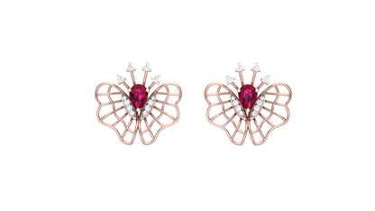 Butterfly Gleam Diamond Stud Earrings - 0.33 Ct