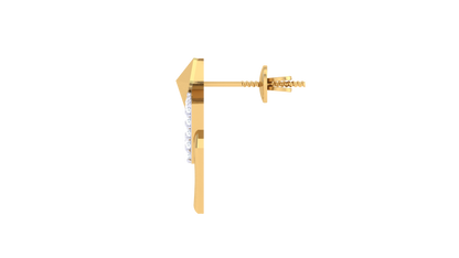 Sleek Chevron Diamond Stud Earrings In Gold - 0.13 Ct