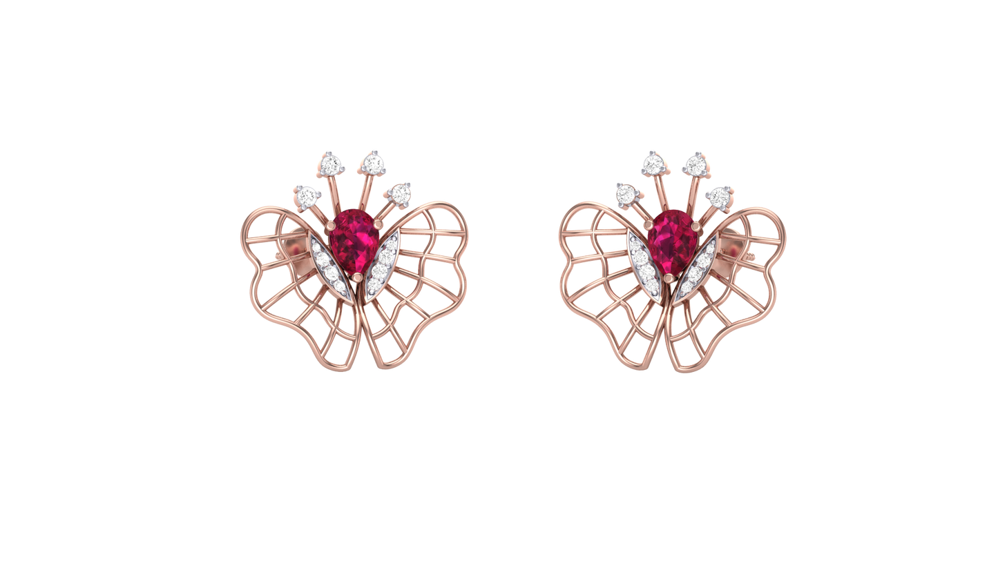 Butterfly Gleam Diamond Stud Earrings - 0.33 Ct