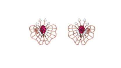 Butterfly Gleam Diamond Stud Earrings - 0.33 Ct