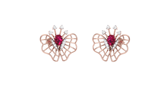 Butterfly Gleam Diamond Stud Earrings - 0.33 Ct