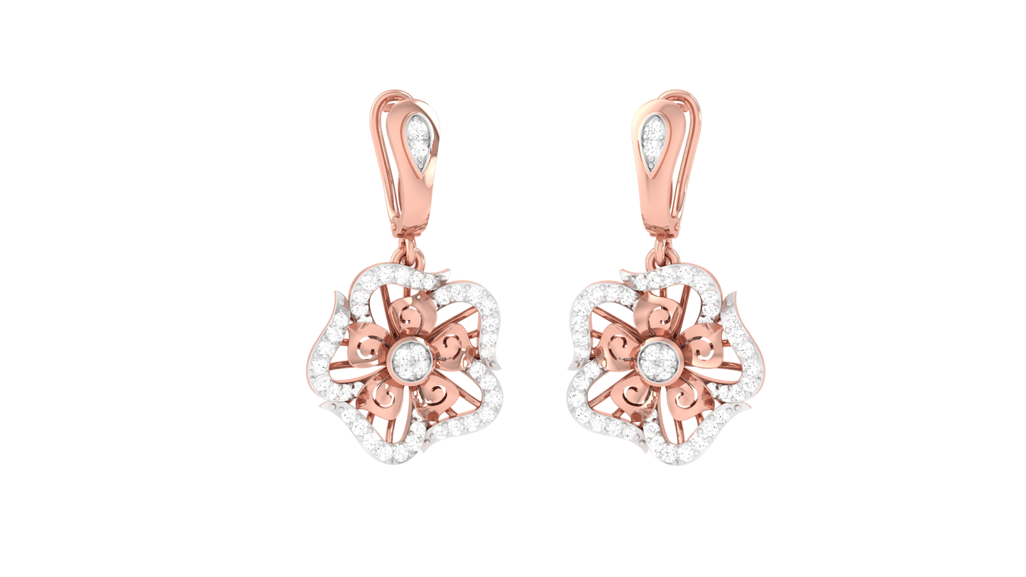 Dewdrop Radiance Diamond Hoop Earrings - 0.56 Ct